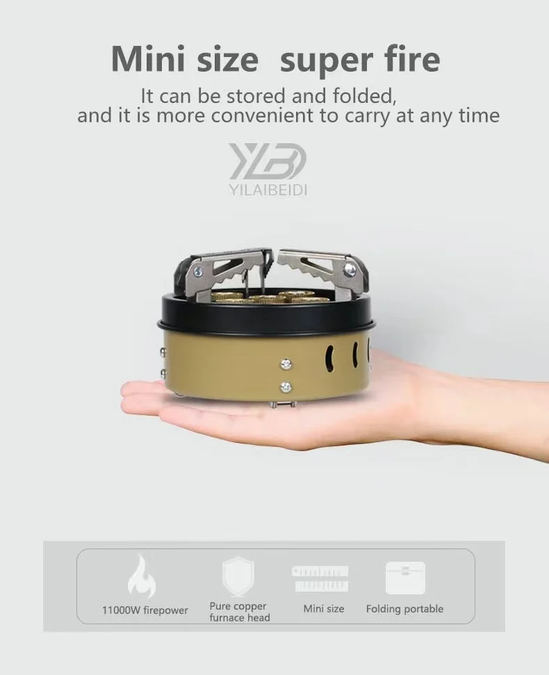 Yilaibeidi Camping Stove Factory Direct Sales High Power Outdoor mini size super fire easy to store fold and carry