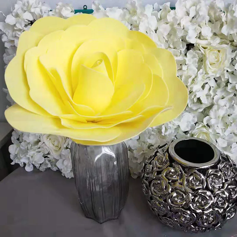 30cm to 80cm Artificial Giant PE Foam Rose Flower Heads With Stem for Window Wedding Decor