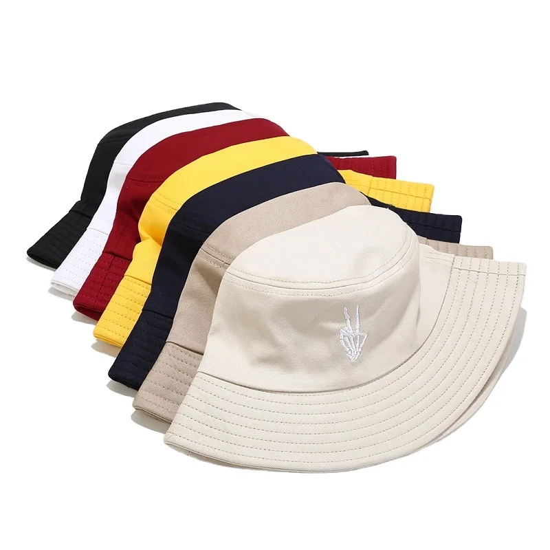 Многоцветный модный Популярный Пользовательский логотип унисекс вышивка хлопок Рыбак Панама