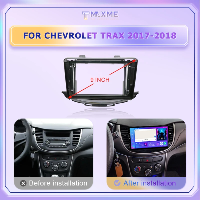 Touch screen frame 9 inch car stereo panel For CHEVROLET TRAX 2014-2018 car android screen auto dvd in-dash frame kit