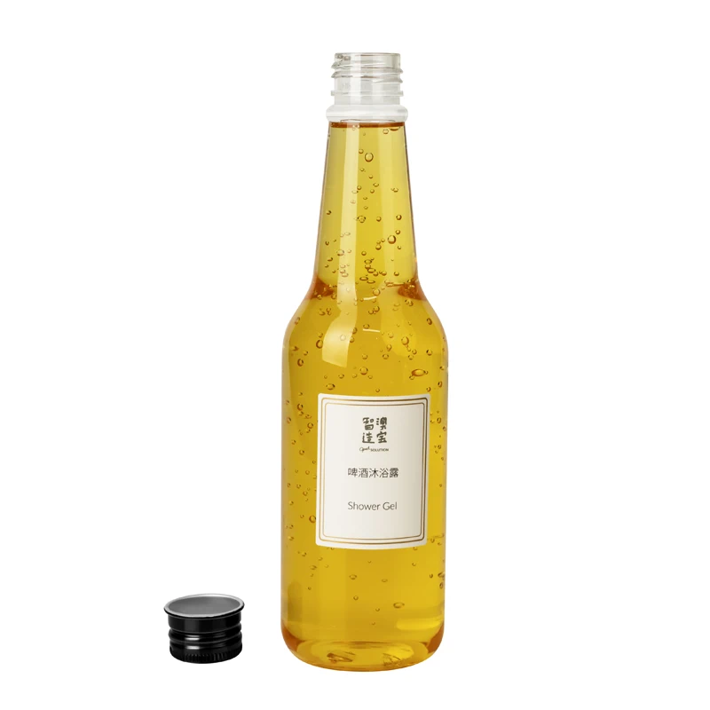 Private Label Organic Natural Exfoliating Beer Bottle Hotel Shampoo Enchanteur Shower Gel