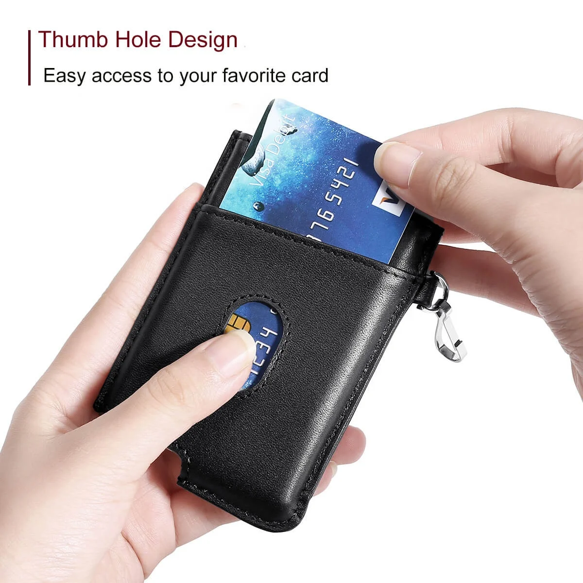Anti RFID Credit Card Holder Pop Up Wallet with Magnetic Money Clip RFID Blocking Credit Card Case Holder Slim Minimalist Wallet