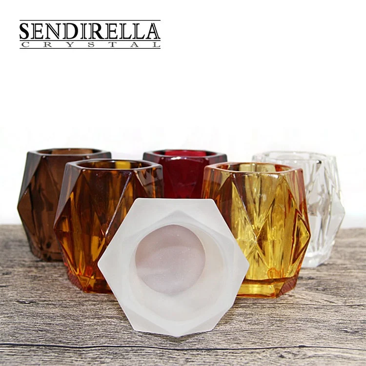 Crystal Glasses Geometric Candle Holder for Home Decor Christmas Wedding