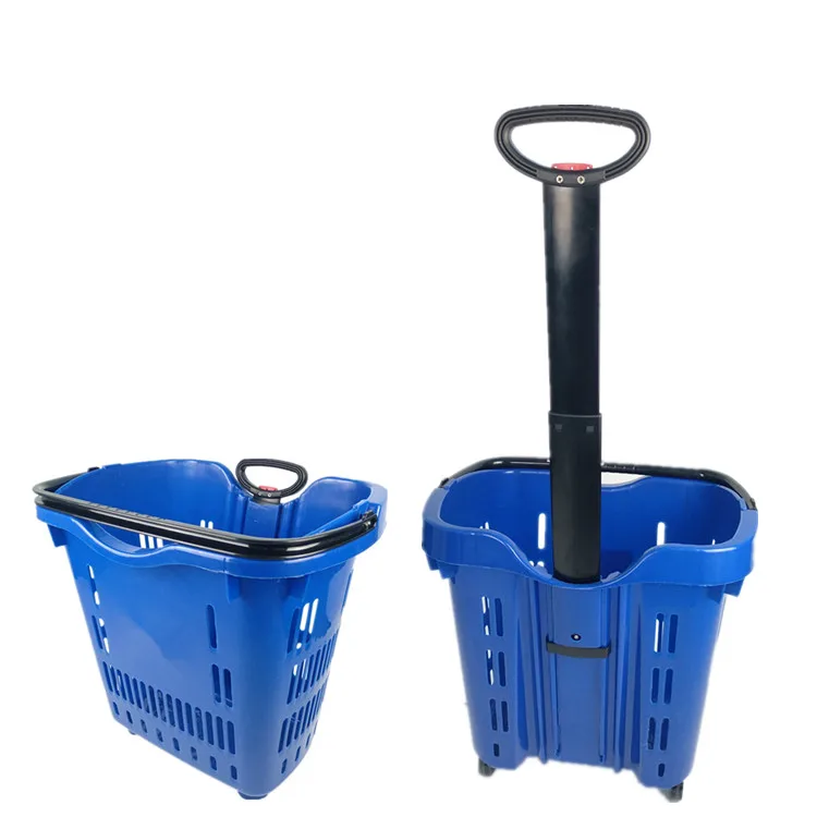 Hot sale folding plastic shopping cart for supermarket
