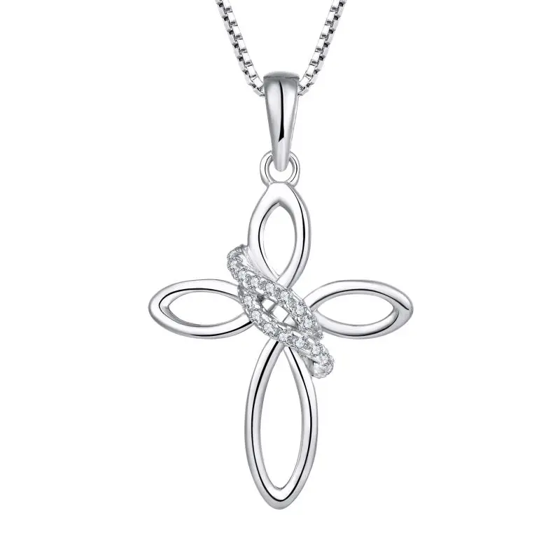 YH JEWELLERY Christian Cross Necklace Jewelry 925 Sterling Silver Infinity Love Celtic Knot Cross Necklace Pendant