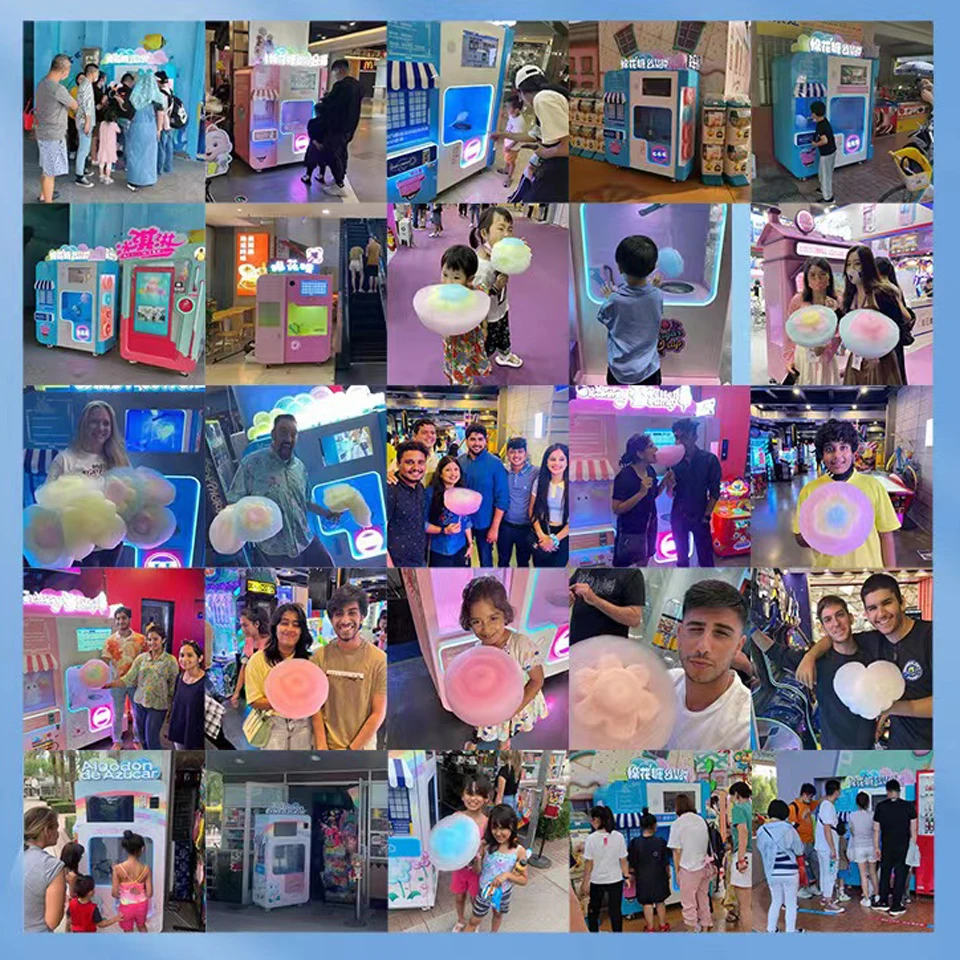 Professional Factory Commercial Fully Automatic Cotton Candy Vending Machine Intelligent Fairy Floss Machine