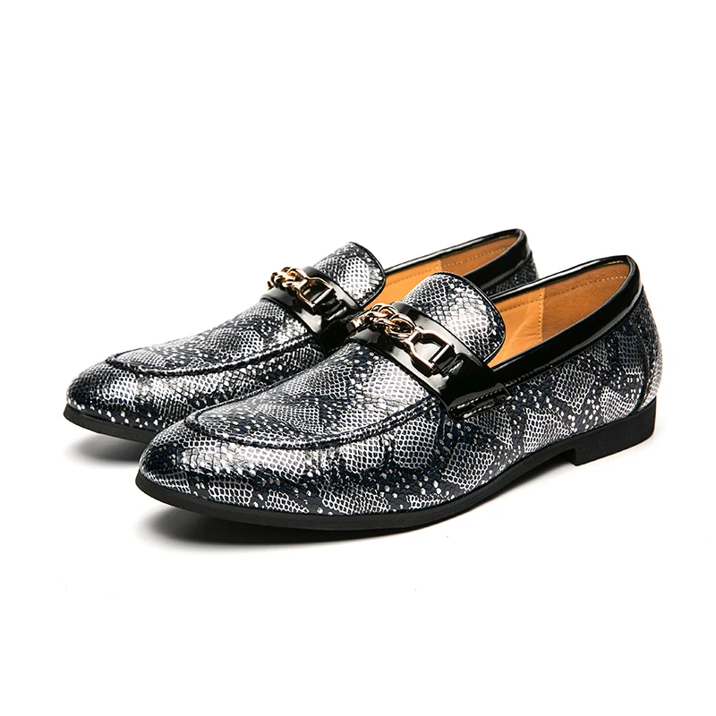 Slip-on Unique Designer Fashion Size 14 Men Dress Formal Python pattern Loafers Shoes Wedding Oxford