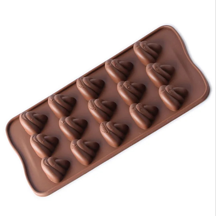 Factory direct sales silica gel 15 with chocolate heart-shaped ice lattice vertical sugar mold special baking tool
