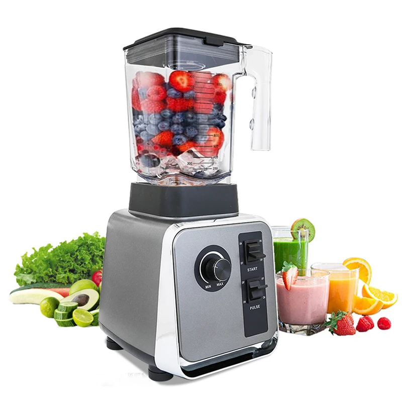 ABS Material Housing High Performance Heavy Duty Commercial Electric Juicer and Blender Plastic Pure Copper Motor Push Button