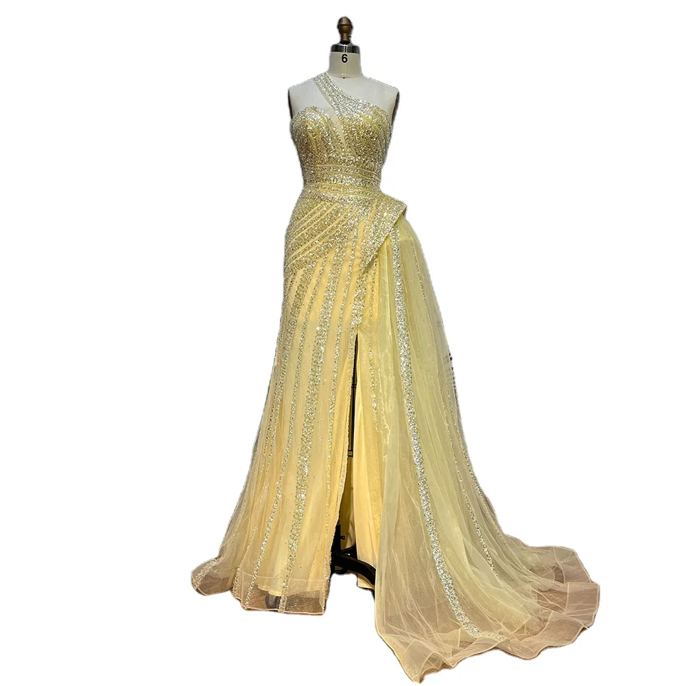 Yellow Sleeveless Mermaid Evening Gowns 2023 Serene Hill LA71712A Wedding Guest Formal Party Dresses for Women