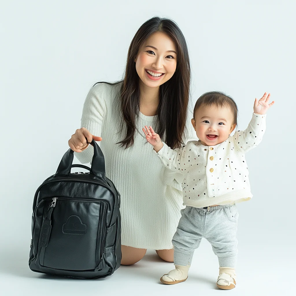New fashion Travel Backpack for Women Small Diaper Bag Tote with Insulated Pockets Vegan Leather Diaper Bag Backpack
