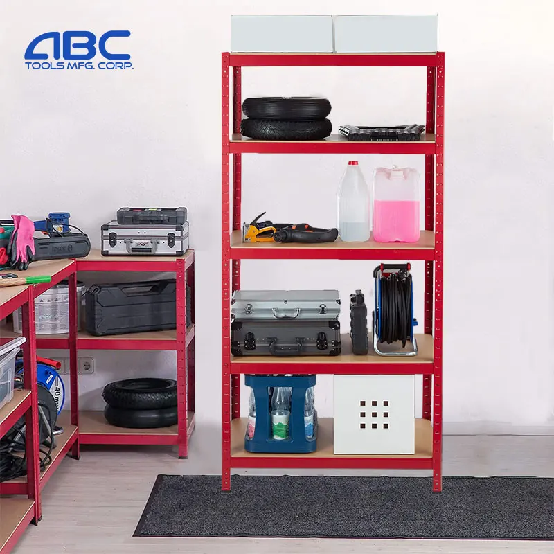 Heavy duty 5 layer stacking boltless galvanized steel storage shelving rack 200x150x40