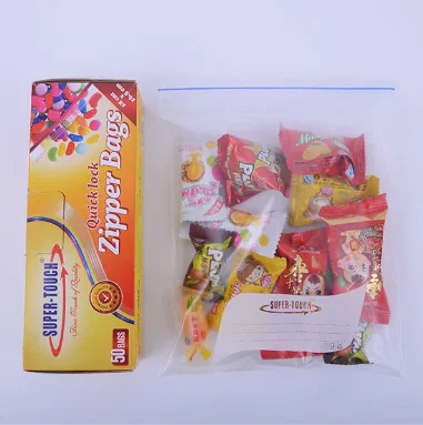 Click Sound Freezer Reusable Double Zipper Ziplock Zipper Zip Lock Food Storage Bags