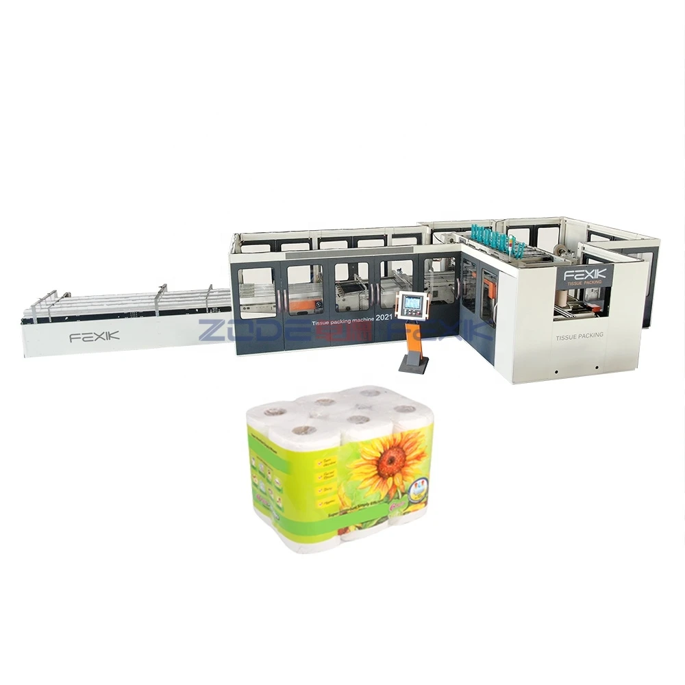 F-T8 Toilet Paper Roll Packing Machine Paper Converting Machine 160 Packs Fast Toilet Tissue Wrapping Machinery