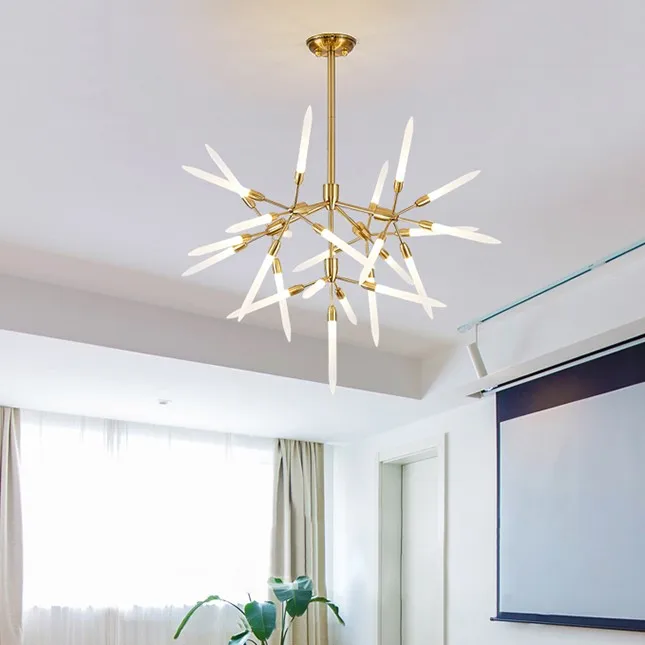 Hotel Home Decoration Led Pendant Lighting Chandelier Modern Gold Hanging Light Industrial Design Pendant Lamp For Living Room