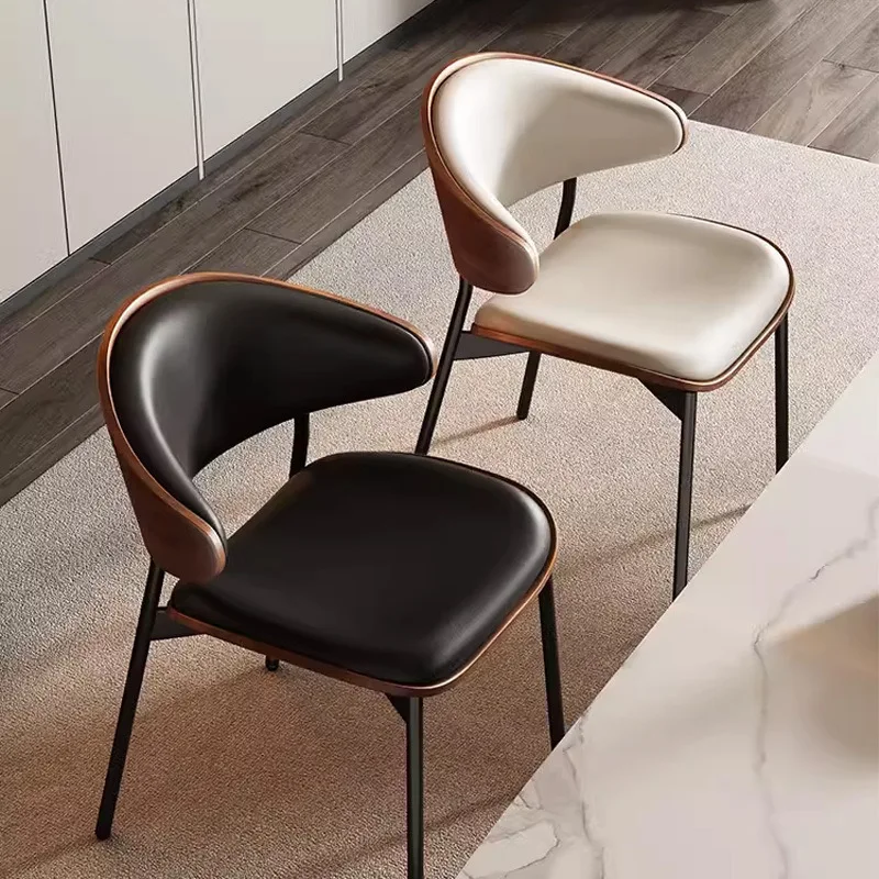 Dining Chair  With bend plywood Pu Leather Cushion for Hotel restaurant wooden chair