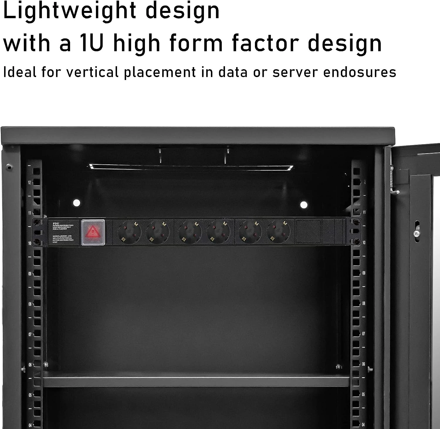 Germany type  1U PDU Rack Mount Power Distribution Units 110-250V Germany type 16A 8 Outlets Switch PDU