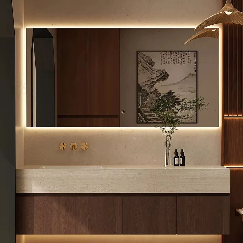 Exquisite workmanship cave stone rock slab Ceramic Undercounter Sink watertight bathroom vanities