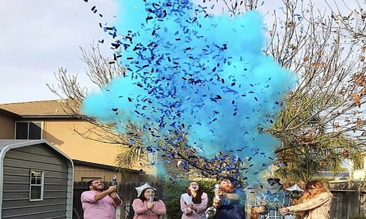  Пол ребенка Открыть Показать порошок дыма Confetti Cannon Декорации для