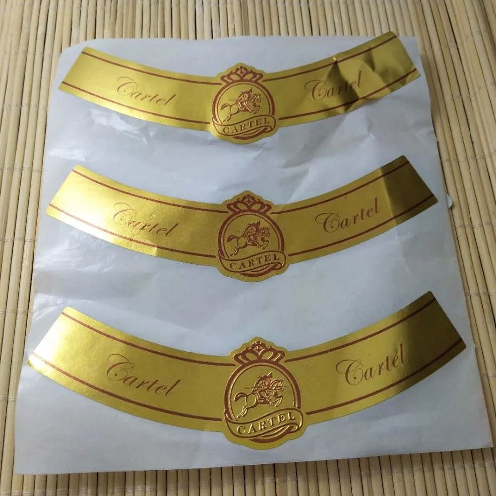 Custom Embossed Gold Foil Adhesive Sticker Business Labels embossed stickers