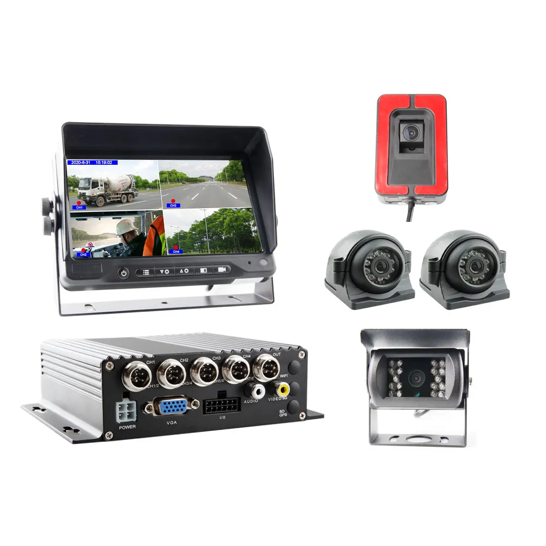 8 Channel Mobile Car DVR Recorder High Definition Hard Disk VGA Mobile NVR 8 Channel Mobile DVR
