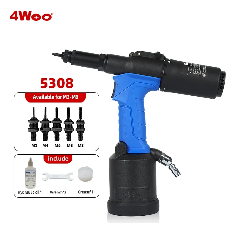 Portable Automatic Rivet Nut Tool 5308 Industrial Grade Pneumatic Riveting Gun M3-M8 Lightweight Switch Air Riveter