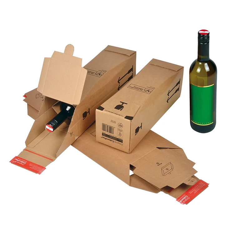 wholesale high quality wine Glass bottle shipping box cardboard VODKA packaging Kraft paper gift wine box