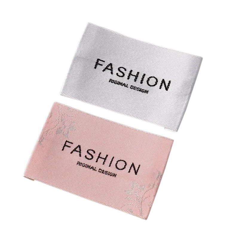 Custom Printing Brand Logo Satin Clothing Woven Label Soft Wash Garment Label For Clothes