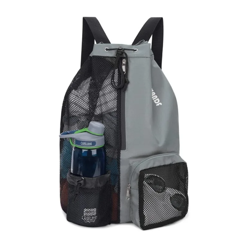 Sinodiving Swimming Bag Mesh Pull Rope Backpack Waterproof Durable Bag Friendly Drawstring Backpack Multifunction Mesh Bag