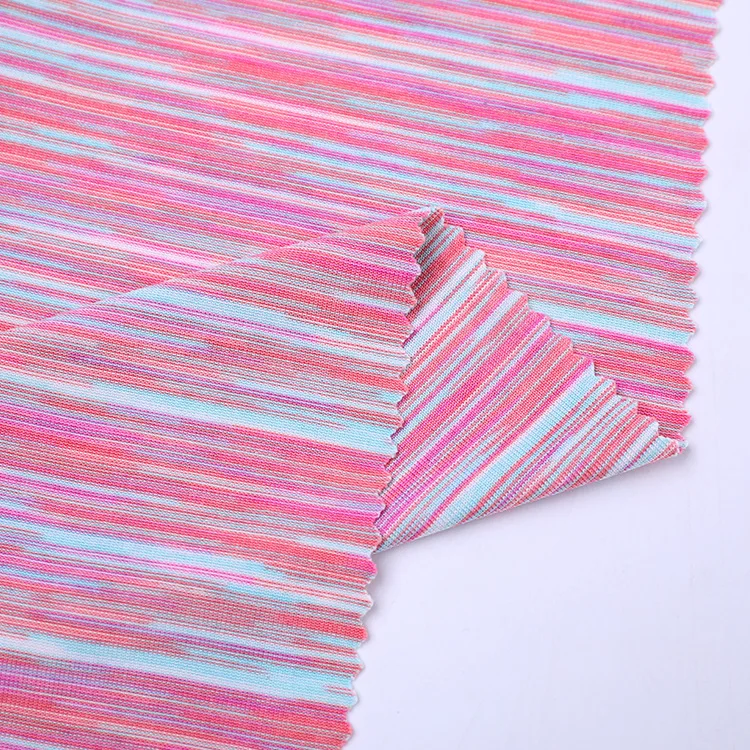 polyester spandex 4 way stretch fabric knitted for sportswear gym suit swimming wear soft hand feel breathable quick dry fashion
