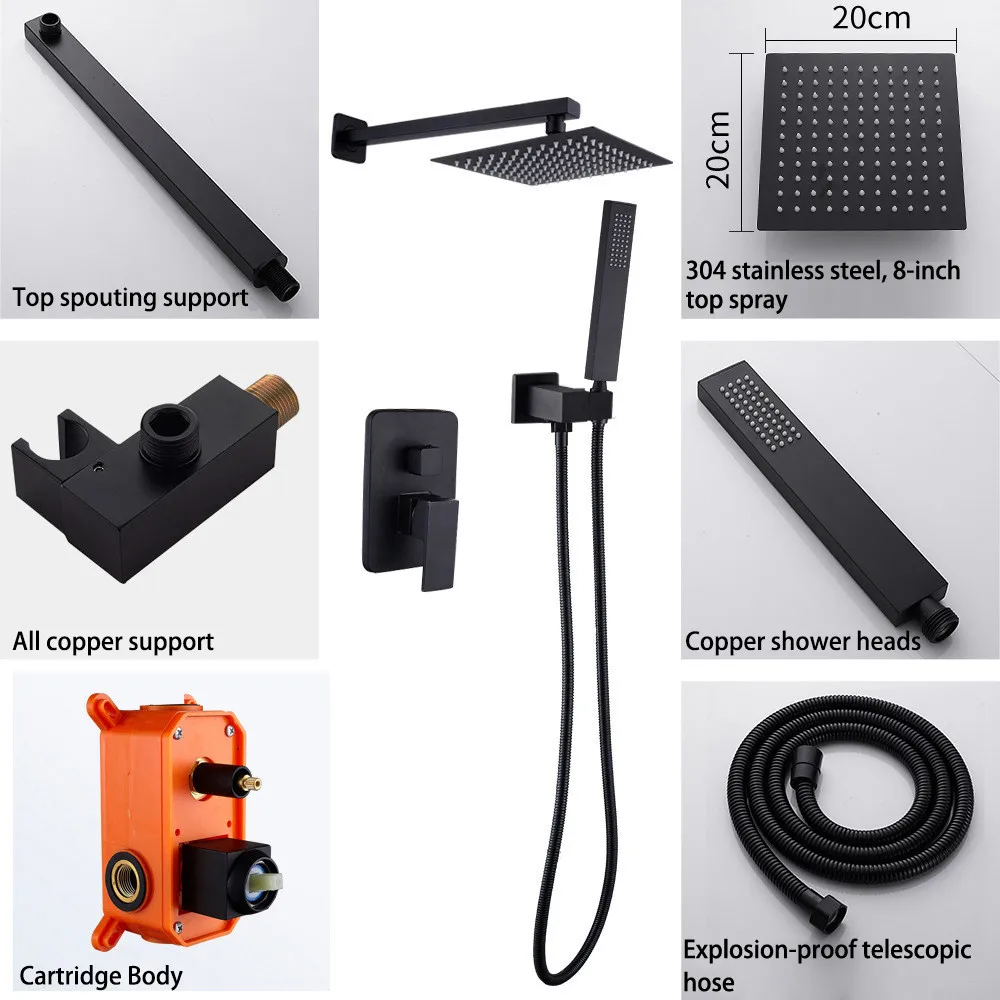 Factory Direct wall mounted bath & shower faucets Rainfall brass Concealed Shower faucet