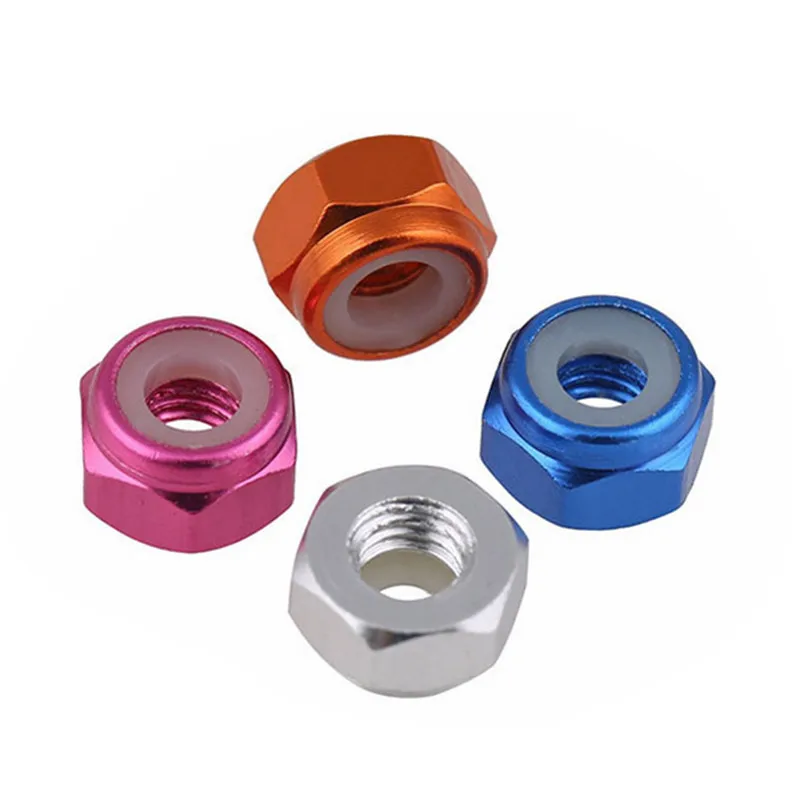 Red blue orange colorful ornament aluminum hex nut for Model player