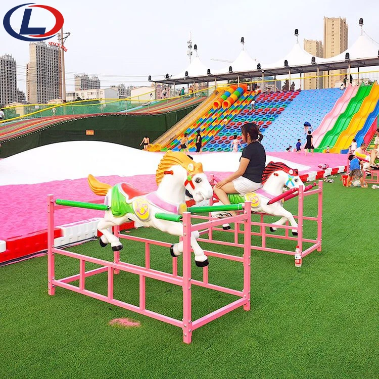 Factory Price Indoor Outdoor Amusement Park Game Swing Rides Fiberglass Spring Rocking Horse for sale