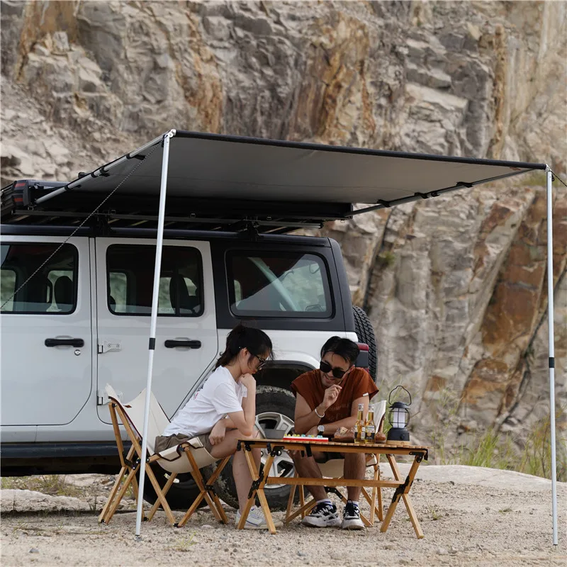 Wild Land 4WD Aluminum Side Awning Rectangle Extendable SUV Car Shade Outdoor Activities Camping Gear Overland Glamping Offroad