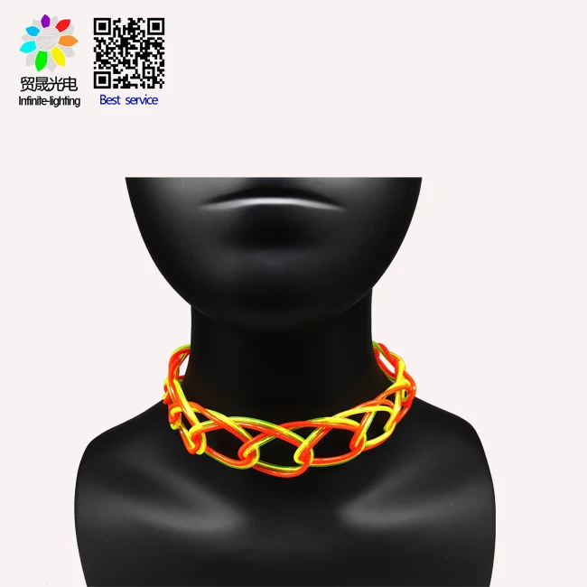 LED DIY flashing luxury choker colorful lighting up glow up necklace