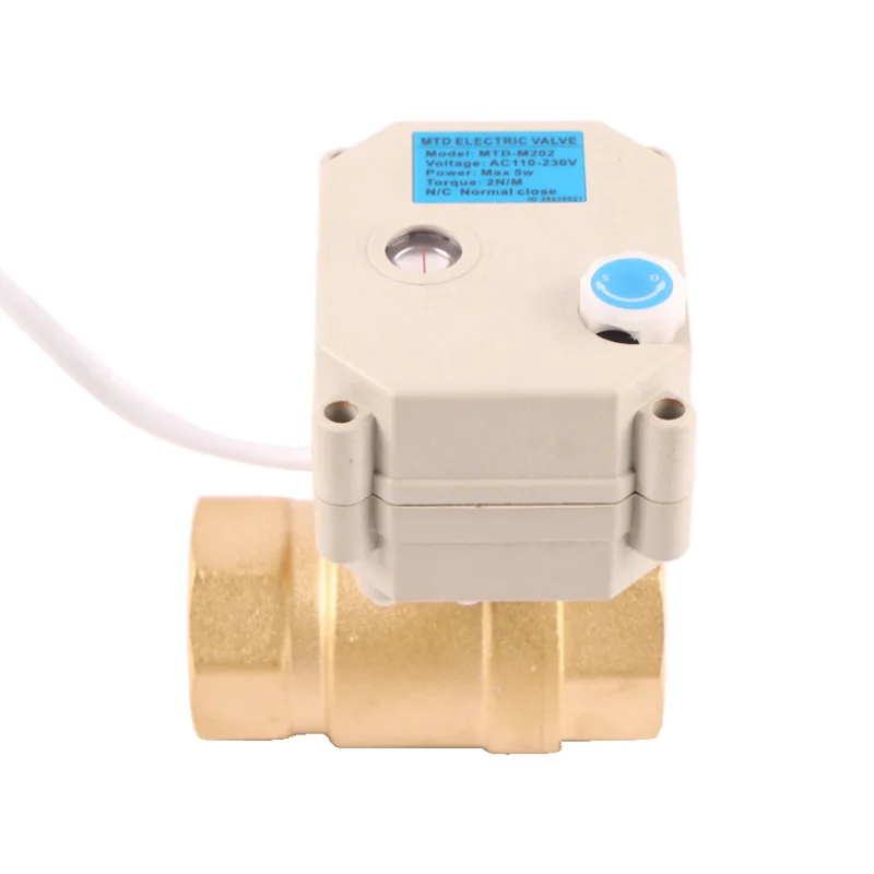 12V 24V DC 2 Way  Normal Open Smart Mini RS485 Valve Electric Motor Operated Water Control Actuator Brass Electric Ball Valve