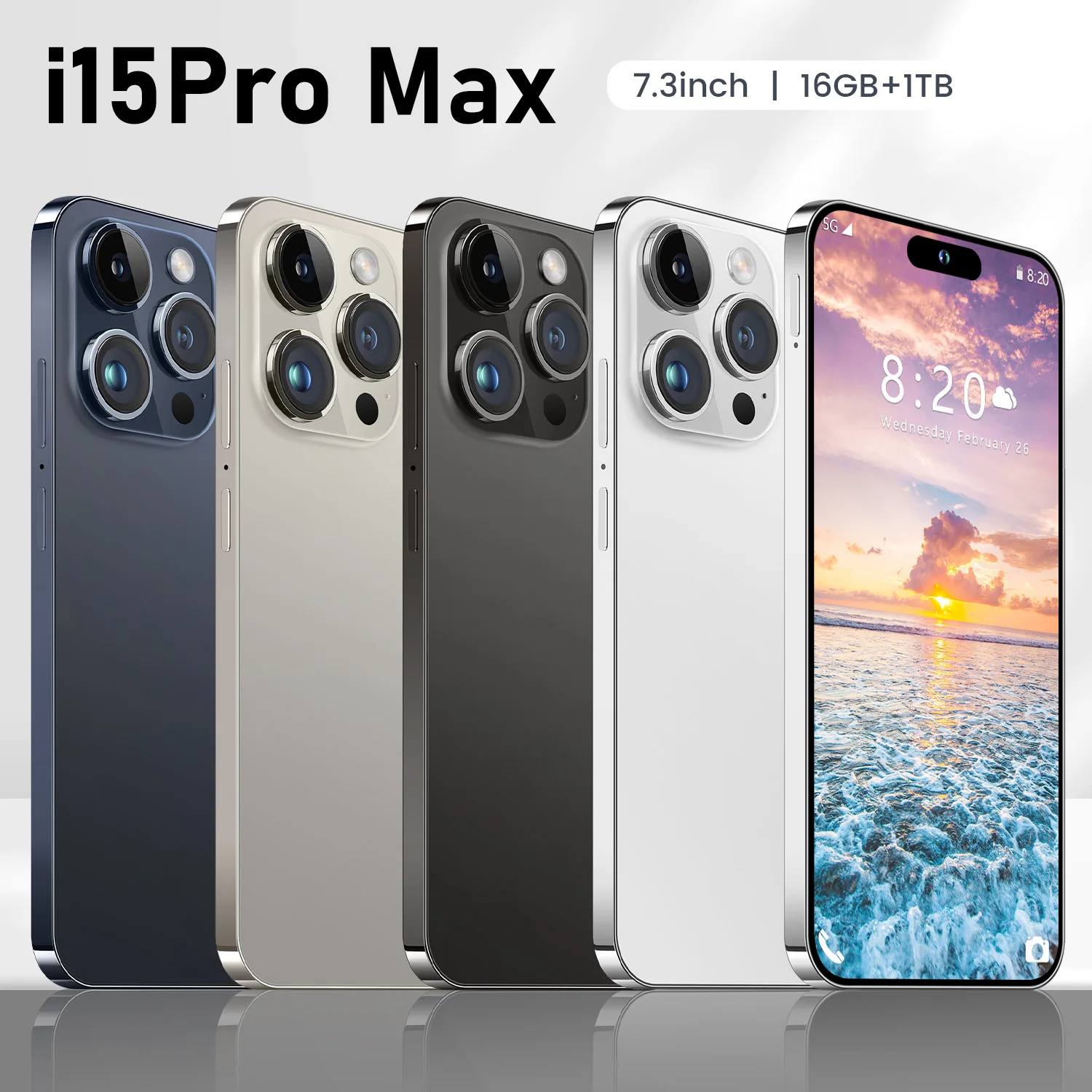 15 Pro Max 7 3 дюймов Android 16 ГБ + 1 ТБ мобильный телефон 14 смартфон разблокированный для I15