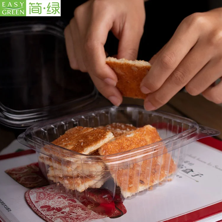 Легкий зеленый заказной одноразовый пластиковый прозрачный фруктовый пирог, упаковка для хлеба, контейнер для упаковки пищевых продуктов