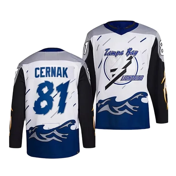 2023 Reverse-retro Stitched Ice Hockey Jerseys Tampa Bay 91 Steven Stamkos 88 Andrei Vasilevskiy Cirelli