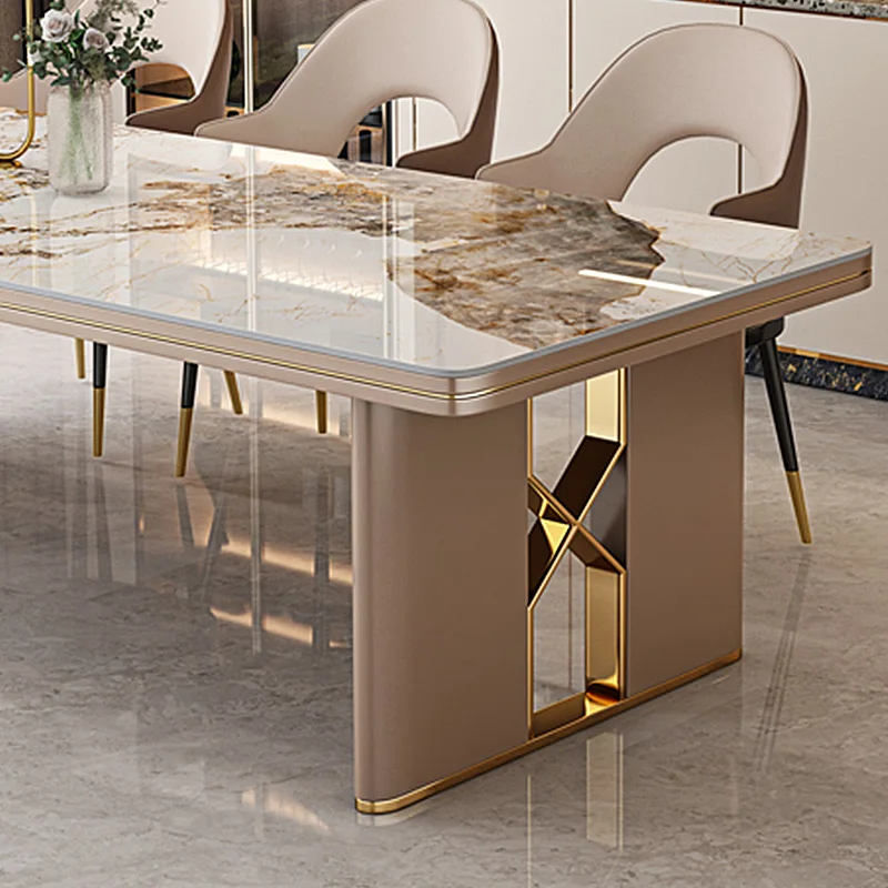luxury dining room furniture antique modern sintered stone dining table set with 8 10 seater chairs