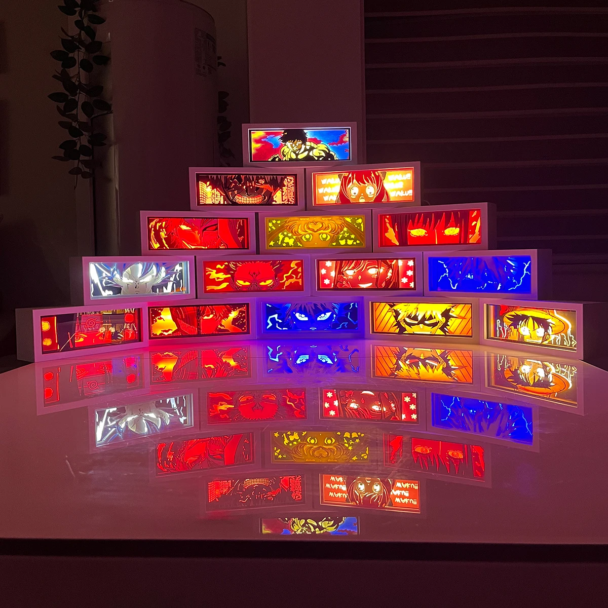 Designs Anime Paper Carving Lamp 30 Kind Light Pattern Frame Light Box USB Powered LED Shadow Lamp Touch Switch