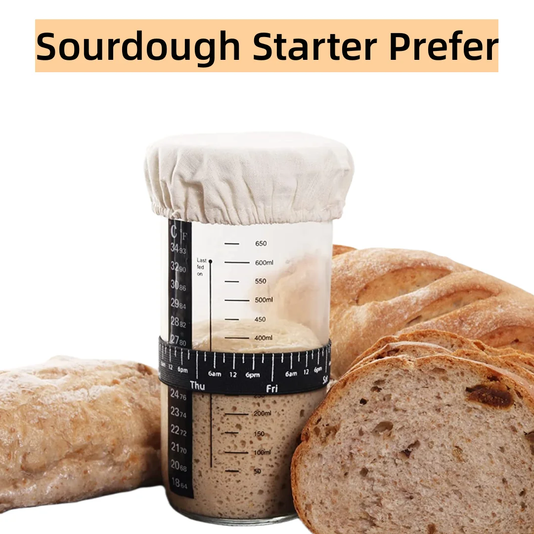 YONGLI glass fermenting machine bucket equipment bioreactor yogurt fermenter Sourdough Starter Jar Kit Cloth Cover and spatula