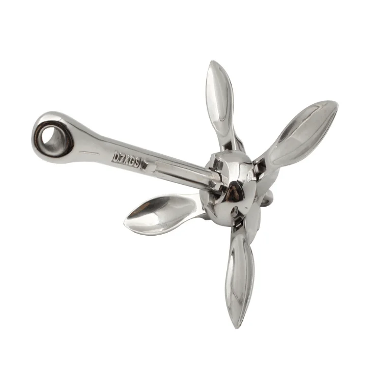 stainless steel grapnel folding boat anchor , small folding anchor