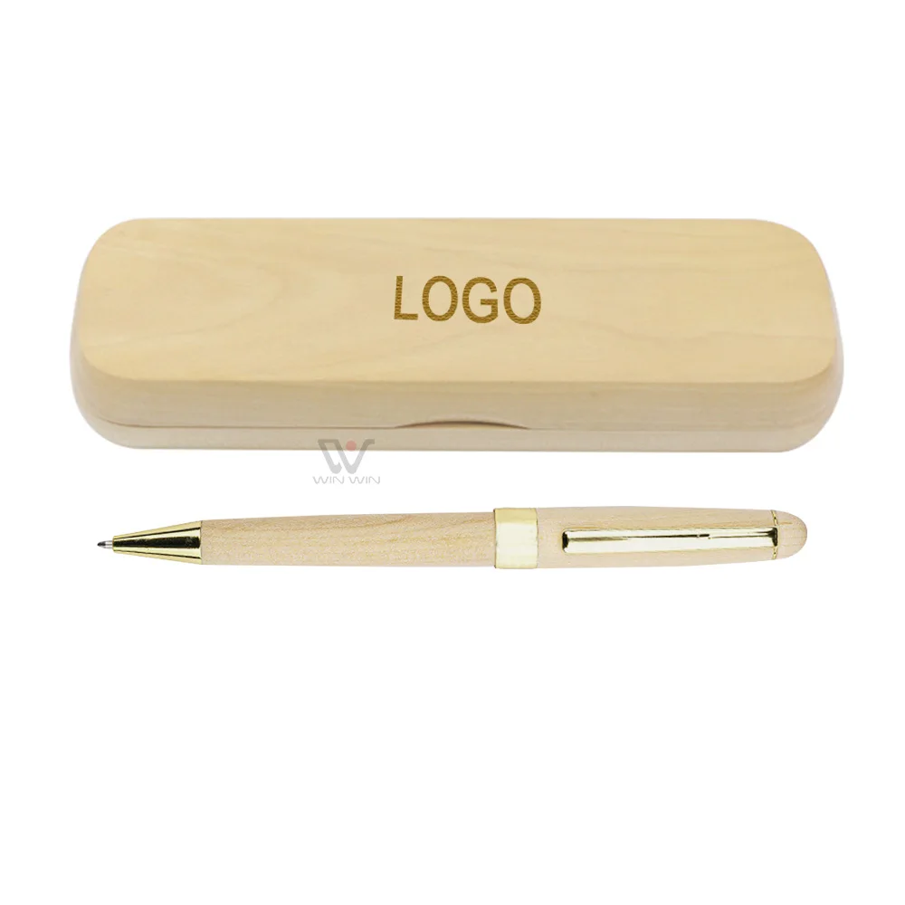 Custom Logo Design Luxury Ball Pen Wooden Handmade Wooden Pen Promotion Gift Pen Set