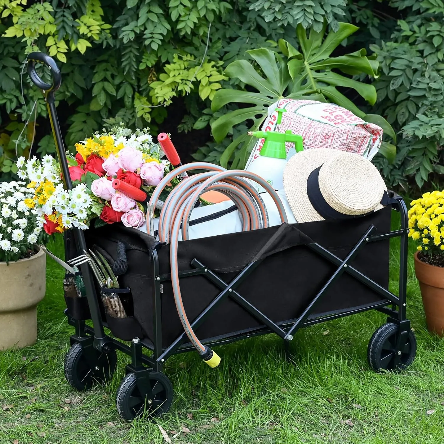 Portable Folding ShoppingCart Waggon,Suitable for Beach,Garden,Camping, Lightweight Folding The ideal Assistant for Outdoor Life