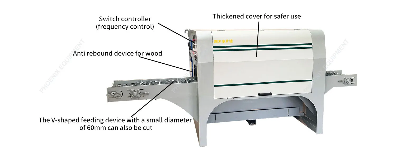 PYM200 Multi blade saw mechanical round wood integrated machine automatic cutting machine