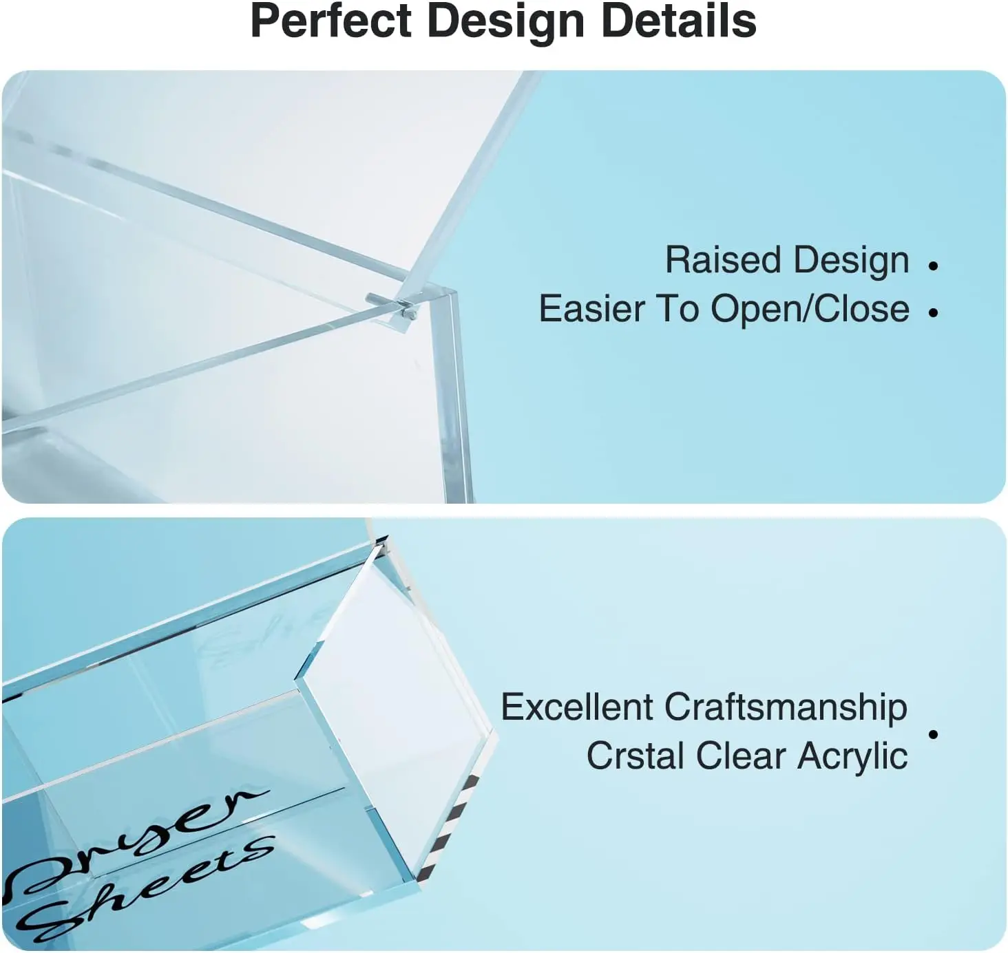 Acrylic dryer sheet holder,dryer sheet dispenser for Fabric Softener Sheets,dryer sheet container for Laundry Room Decor & Organ