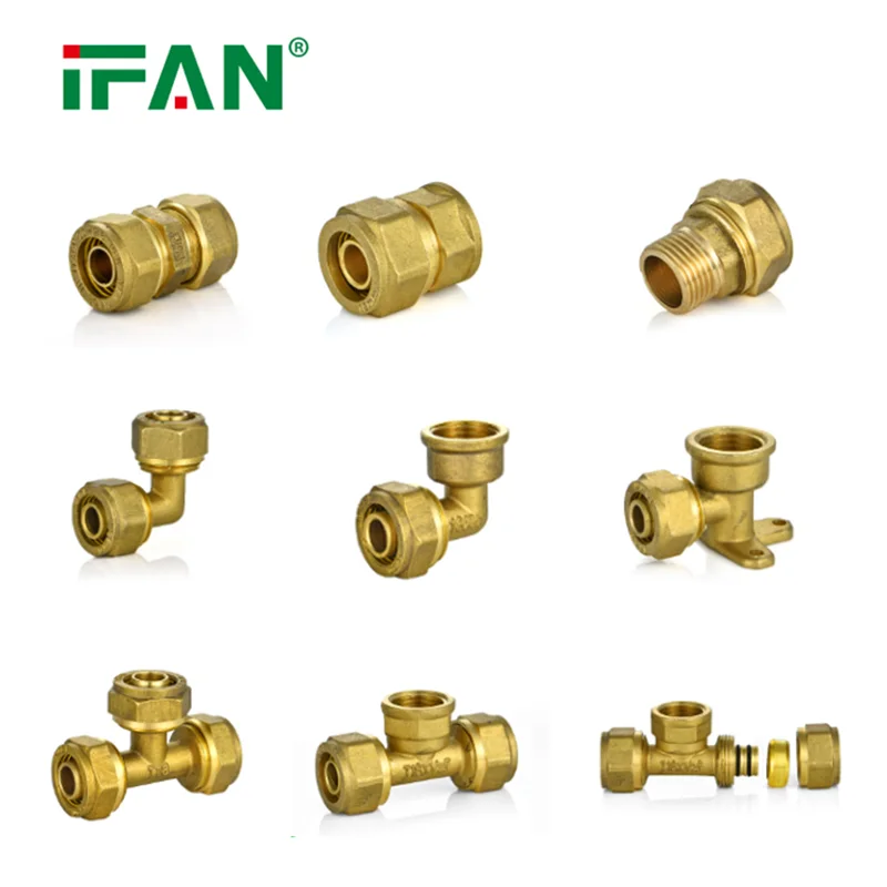 IFAN Free Sample Brass Threaded Fitting PN25 ISO15875 PEX Pipe Fittings 16-32mm Tee PEX Fitting