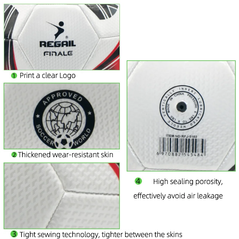 Soccer ball for youth and adult training use,5# red or blue high elastic training soccer ball,A watertight football for the game