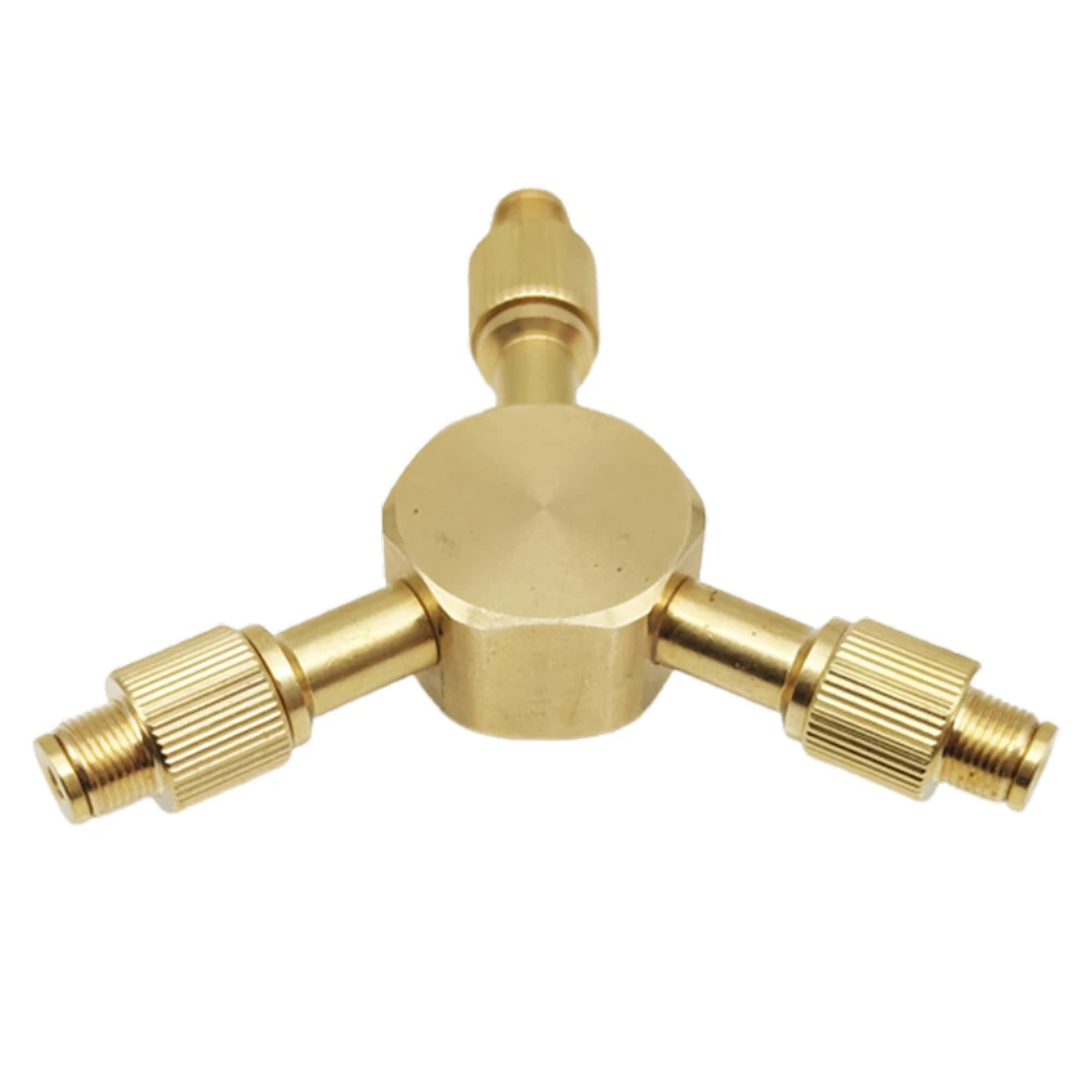 Outdoor Camping Hiking 3 head Stove brass Adaptor Split Type Converter Connector Cartridge Tank cylinder Adaptor